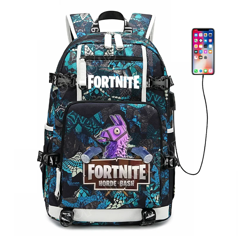 Fortnite-Print-Schülerrucksack für Jungen und Mädchen, Schulrucksack mit großem Fassungsvermögen, wasserdicht, leicht und strapazierfähig, Geburtstagsgeschenk