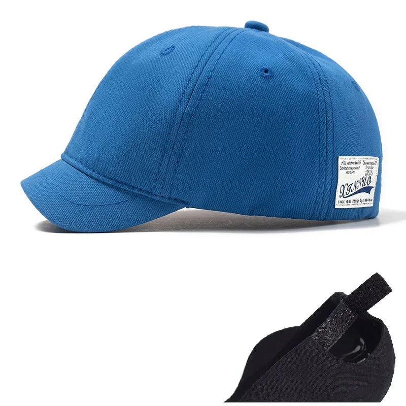 Czapka baseballowa dla mężczyzn z dużym daszkiem, z tyłu zamknięta, z krótkim daszkiem 5 cm, czapki z siateczki dopasowane do głowy, elastyczne czapki z całkowicie zamkniętym tyłem, rozmiary 56–60 cm, 61–65 cm