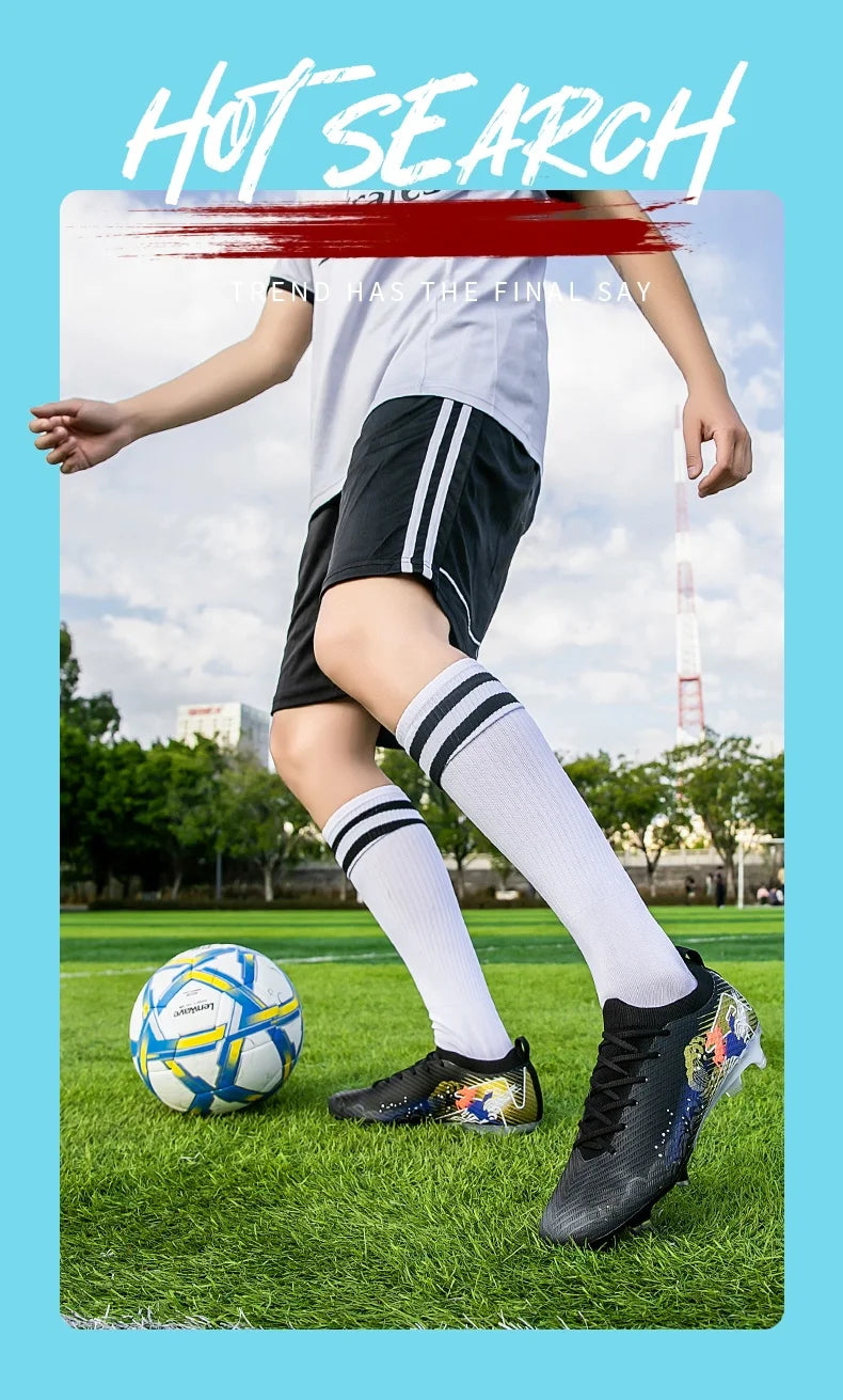 Chaussures de football pour homme, gazon, ultralégères, sportives et confortables, pour adulte, antidérapantes, crampons d'extérieur, sport, futsal, entraînement, match