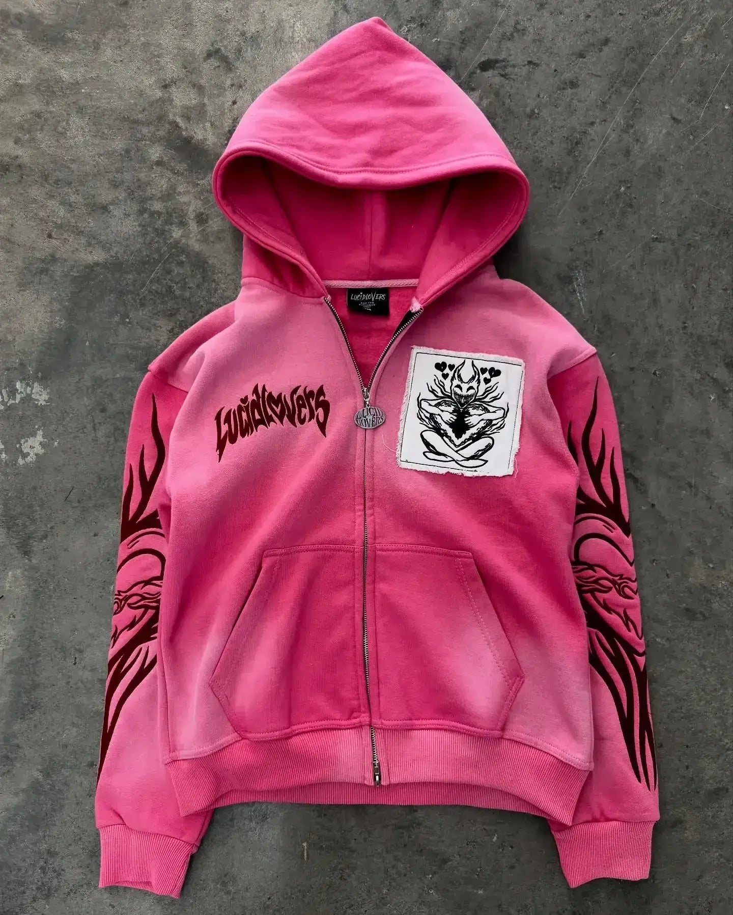 2026 New American Fashion Trend Goth Printed Zipper Hoodie Women Street Hip Hop Punk Rock Sweatshirt Unisex Casual Loose Hoodie, Produit gaming premium Fraquane