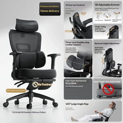 Modern Gaming Chair Racing Style Ergonomic Office Chair with Headrest & Footrest, Comfortable Gamer Desk Chair for Home, Computer Setup and Work