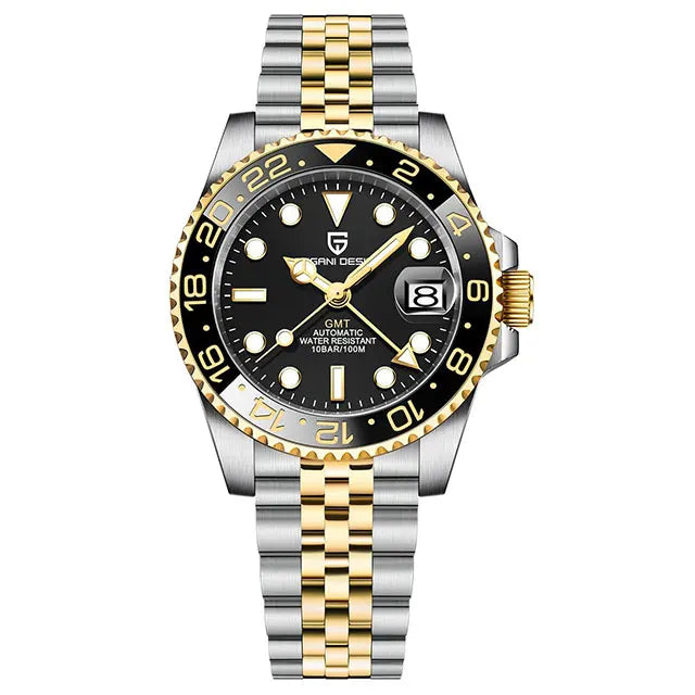Man Watch PAGANI DESIGN GMT Men Mechanical WristWatch Luxury Sapphire Glass Waterproof 40mm Automatic Watch for Men Reloj Hombre