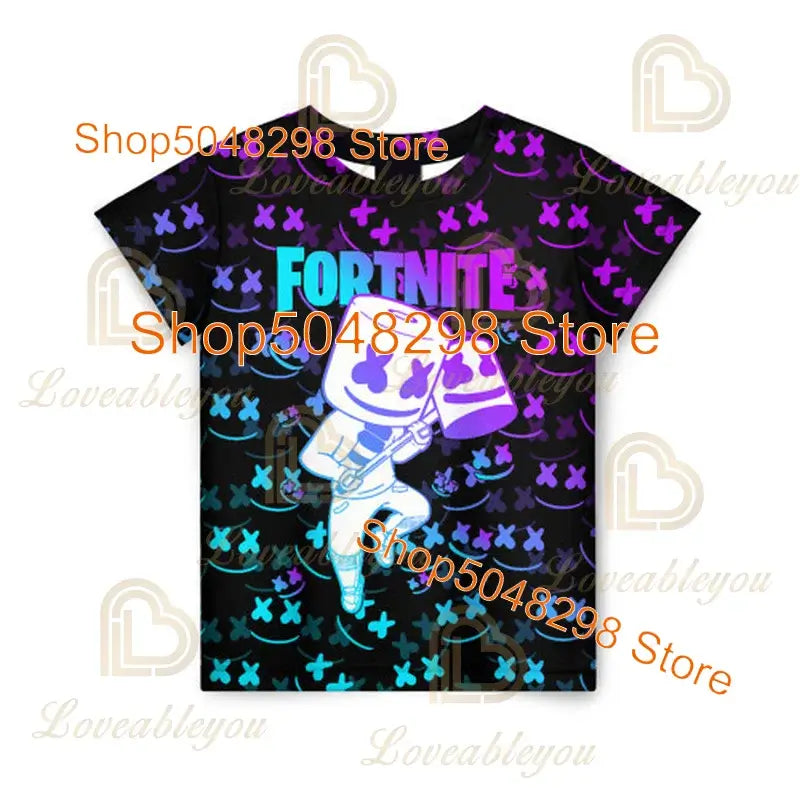 Cartoon Fortnite New Summer Children T Shirt 3D Printed Boys Girls Streetwear Adults Kids Clothes Funny Tee O-Neck Tops