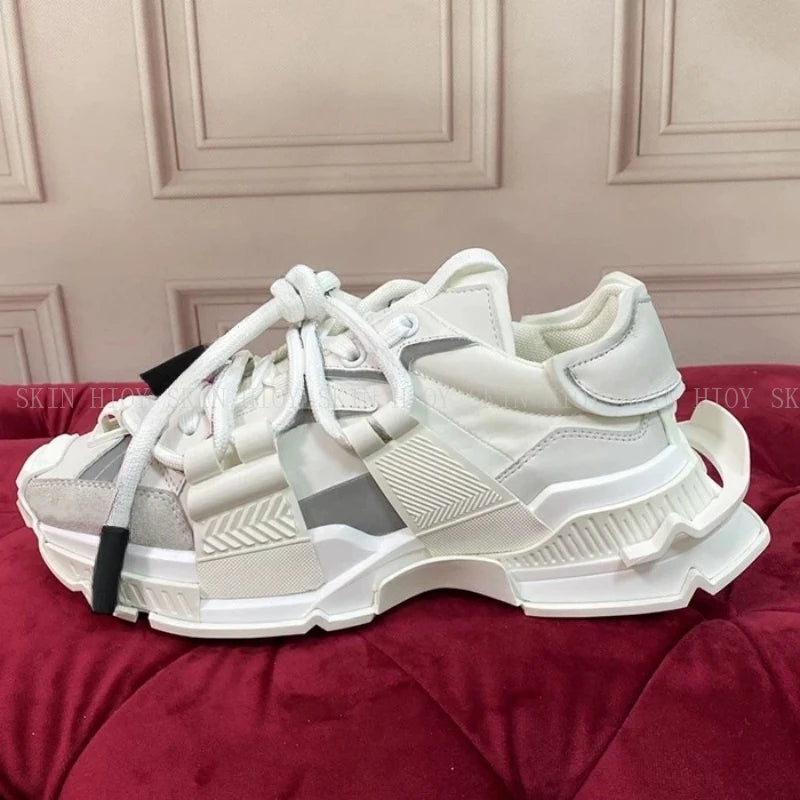 2026 Fashion Women Sneakers Size 35-46 High Quality  Platform Sneaker Men Casual Shoes Sports Running Shoes Lace Up Patchwork