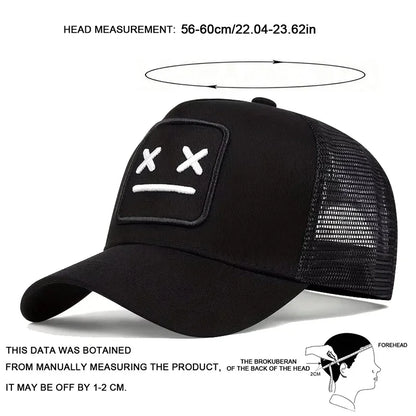 Unisex XX Haftowane czapki z daszkiem typu baseballowego z siateczką, regulowane czapki codzienne, wiosenne i letnie czapki chroniące przed słońcem na świeżym powietrzu