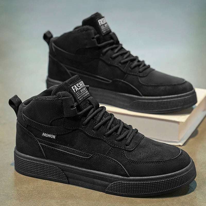 Breathable men's casual shoes, skate shoes, mid-top men's shoes, breathable and versatile sports shoes, suitable for wearing all