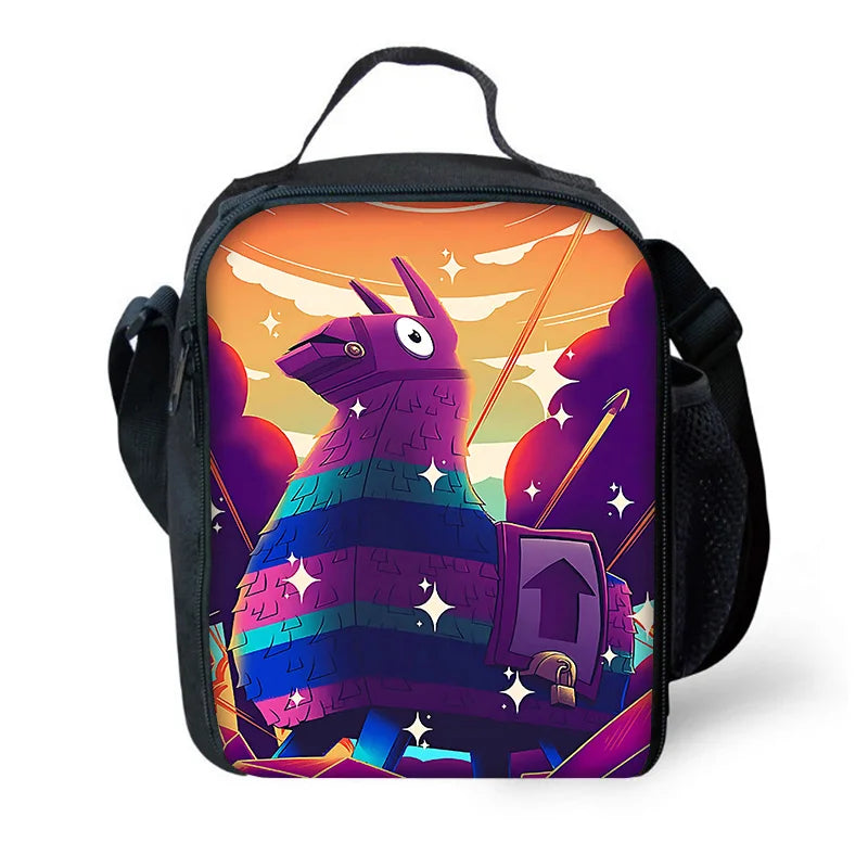 Hot Game FortniteS Child Insulated Large Capacity Bag for Boy and Girl Student Outdoor Picnic Resuable Thermal Cooler Lunch Box