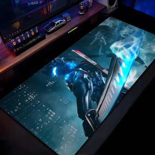 Tapete de Rato Overwatch Genji com Impressão HD para Computador e Gaming, Bordas Reforçadas, Antiderrapante, XXL90x40cm, Tapete de Secretária para Teclado e PC