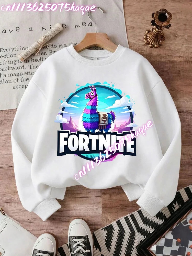 Fortnites Series Kinder-Sweatshirts, trendige Langarm-Pullover für Jungen und Mädchen, Herbst/Winter, Cartoon-Kinderkleidung, Geburtstagsgeschenke