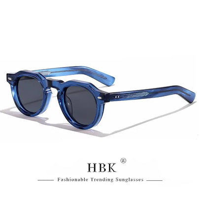 HBK Vintage – jednoduché kulaté pánské sluneční brýle s malým rámem, vysoce kvalitní acetátový rám, sluneční brýle pro ženy, na večírky, na cestování i do přírody