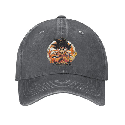DBZ Little Kakarot Baseball Cap Casual Distressed Cotton dragon ball Sun Cap for Men Women Outdoor Adjustable Fit Hats Cap, Produit gaming premium Fraquane