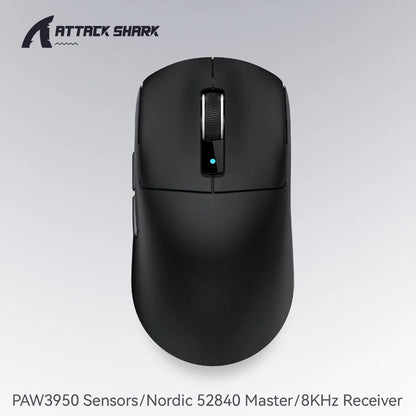 Attack Shark R6 Gaming Mouse 38g Ultra-Light, PAW3950 8K Return Rate Wireless, Nordic 52840, 24000DPI, Tri-Mode