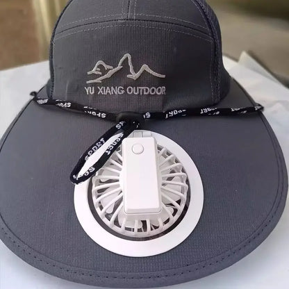 Casquette avec ventilateur Ventilateur de refroidissement USB d'été Casquette de baseball Protection solaire pour le golf en plein air Casquette à visière réglable sur 2 vitesses Casquette de randonnée avec ventilateur
