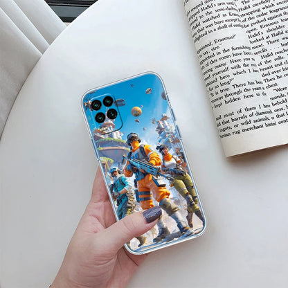 Capa Transparente para Telemóvel F-Fortnites-Poster para Samsung Galaxy A04 A04S A14 A23 A34 A54 M23 M33 M52 M53