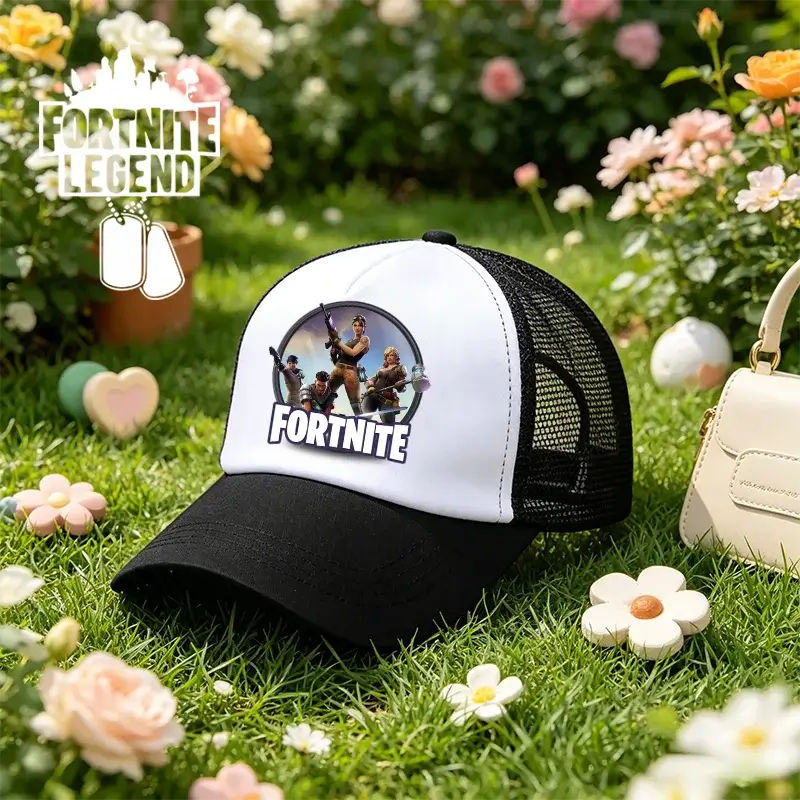 Șapcă de baseball Fortnite cu imprimeu de joc în stil desen animat, pălărie de vară pentru copii din plasă respirabilă, șapcă reglabilă cu cozoroc, cadou de ziua de naștere pentru copii