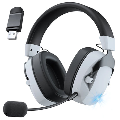 Casque de jeu sans fil Acinaci 2,4 GHz pour les joueurs PS5, PS4, PC, Nintendo Switch, casque et microphone de jeu Bluetooth
