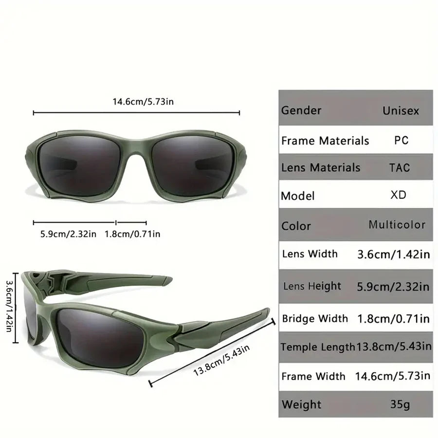Outdoor Sports Polarized Sunglasses Men Curve Cutting Frame Stress-Resistant Lens Shield Sun Glasses Wome