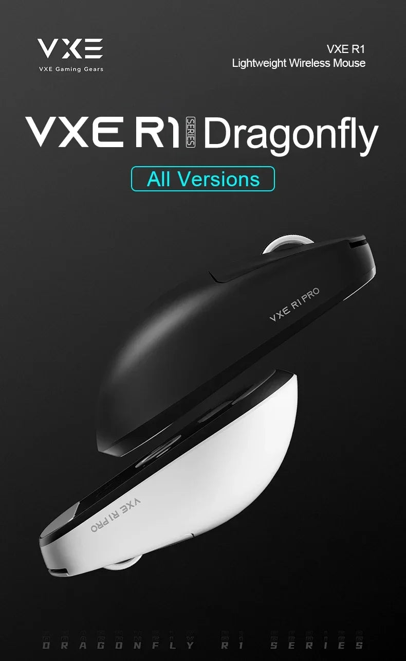 VXE Dragonfly R1 Pro MAX 2.4G Wireless Gaming Mouse PAW3395 26000DPI 3-mode Connection with Low Latency Wired Gaming Mouse