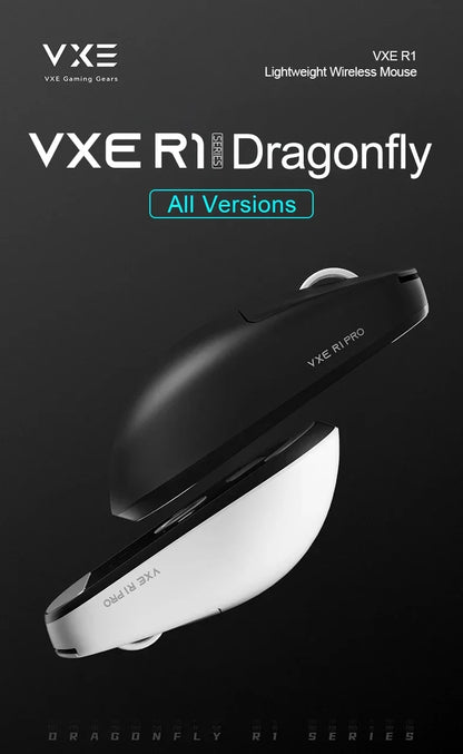 VXE Dragonfly R1 Pro MAX 2.4G Wireless Gaming Mouse PAW3395 26000DPI 3-mode Connection with Low Latency Wired Gaming Mouse