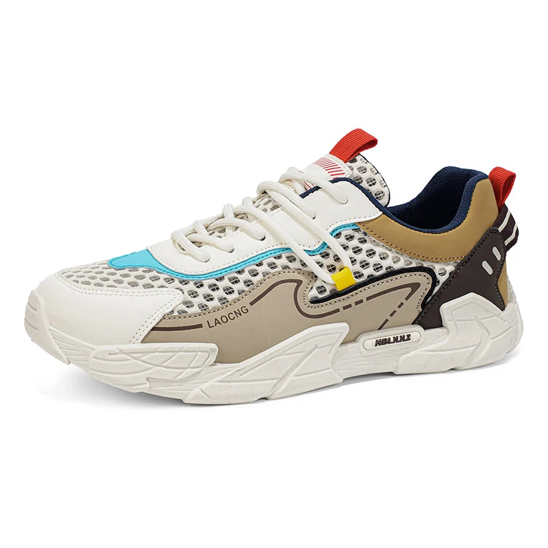 Chaussures de sport pour homme : chaussures de marche estivales en maille, décontractées et tendance, à lacets, neuves, pour les jeunes, idéales pour les trajets quotidiens, confortables et polyvalentes