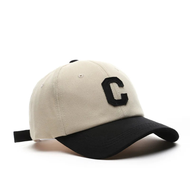 Vintage-Baseballkappe mit gesticktem „C“ | Zweifarbiges Design, verstellbarer Riemen, Unisex für Männer und Frauen