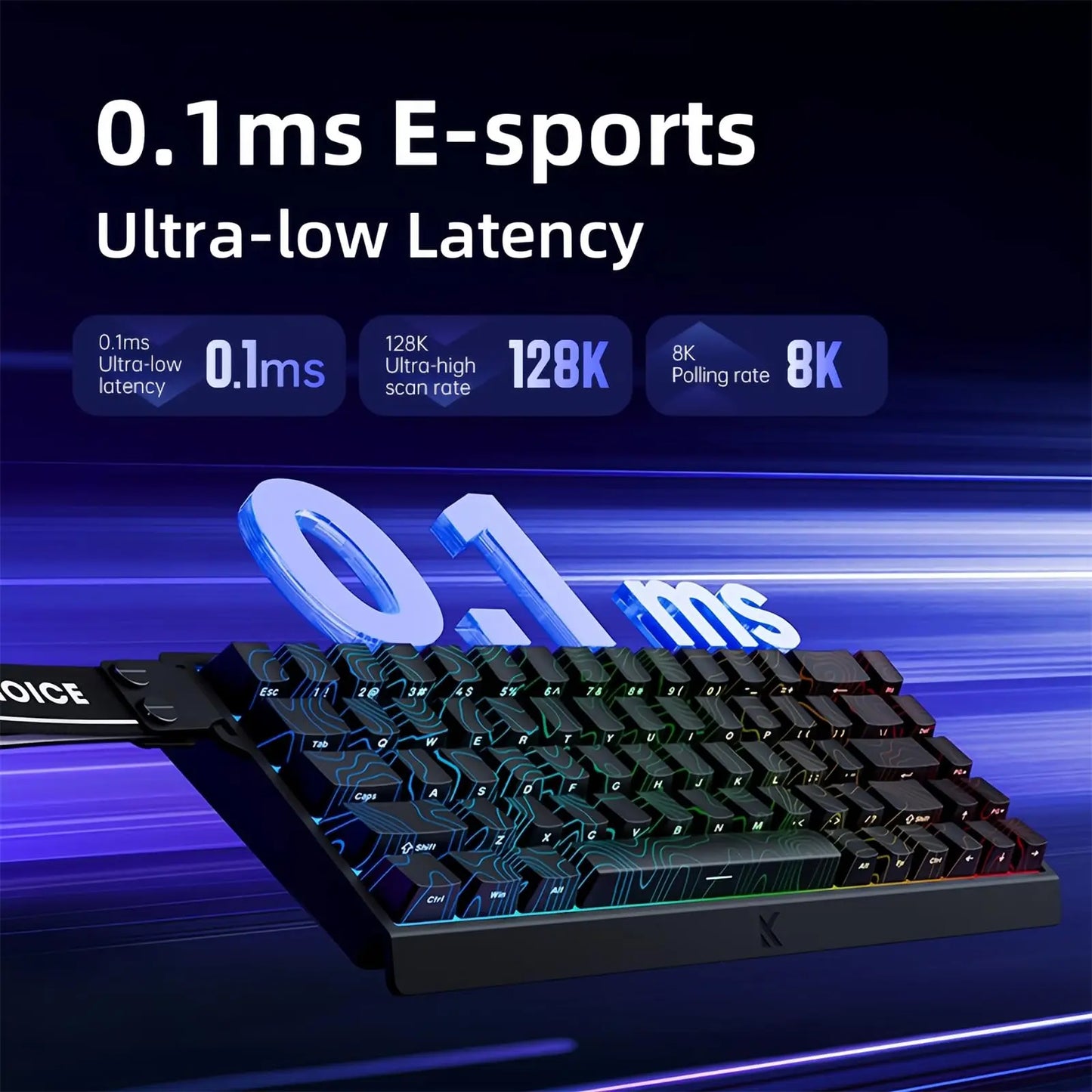 MCHOSE ACE 68 Gaming-Tastatur mit magnetischen Schaltern, Hall-Effekt, Rapid Trigger, programmierbarem RGB, 8K Hz, DKS/MT/TGL/RS/SOCD-Tastatur