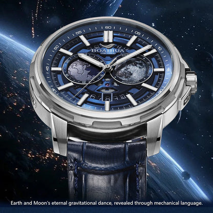 BORIAGE(BOAIJIUA) vollautomatische mechanische Herrenuhr mit Originaldesign, wasserdichte leuchtende mechanische Armbanduhr