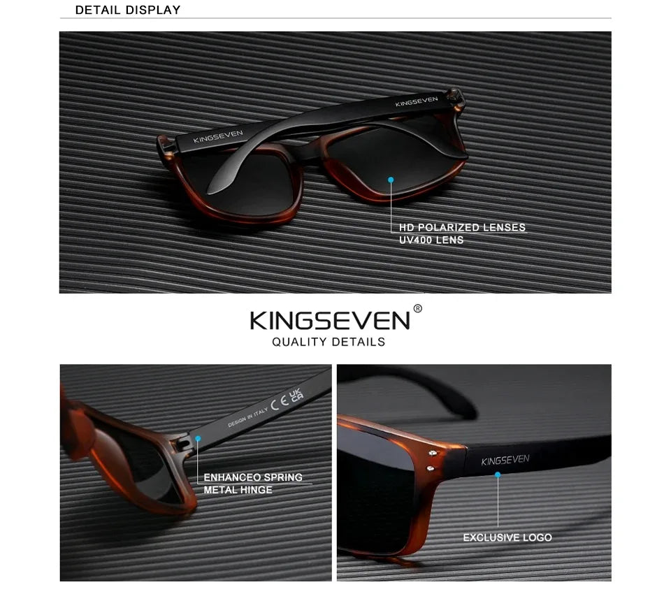 KINGSEVEN Obdélníkové retro polarizované sluneční brýle TR90 pro ženy a muže, cyklistické, UV400, horolezecké, s ochranou proti oslnění, outdoorové sportovní brýle