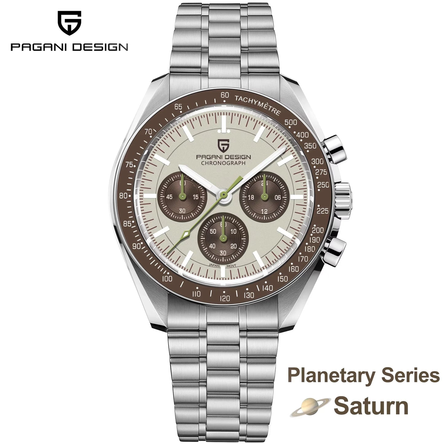 New PAGANI DESIGN Moon Men Watch Retro Luxury Quartz Watches For Men Stainless steel Sport waterproof Chronograph Man+With BOX