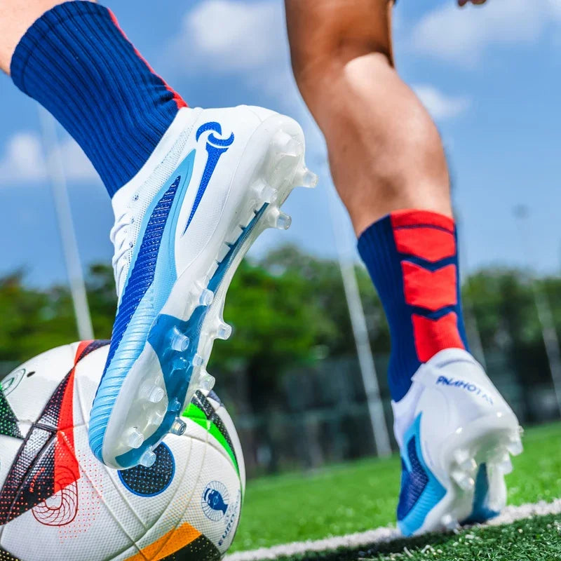 New Men Football Boots Match Adult Outdoor Sport Training Cleats Soccer Shoes Boys Long Spikes Breathable Non Slip Comfortable