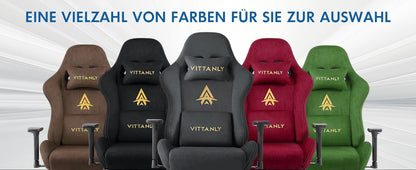Vittanly Gaming Chair Ergonomic Office Chair with Footrest, Breathable Fabric Adjustable Rotating Computer Chair with 3D Armrests for Gaming & Work