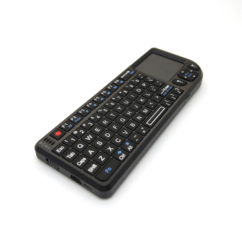 Teclado inalámbrico A8 Mini 2.4G con retroiluminación de 7 colores, teclado portátil 3 en 1 con panel táctil y Air Mouse para Android TV Box, PC y tablet