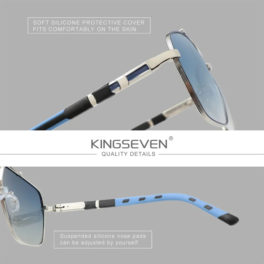 KINGSEVEN Nové luxusní sluneční brýle pro muže a ženy, UV400, čtvercový velký rám, polarizované skla, outdoorové, ležérní, módní, řidičské brýle