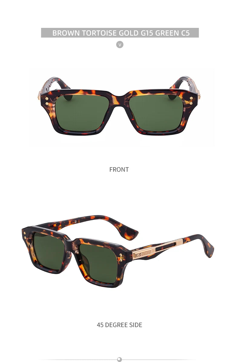 Polarized Classic Square Sunglasses Men 2026 Luxury Brand Steampunk UV400 Driving Sun Glasses For Male Trendy Small Frame Shades