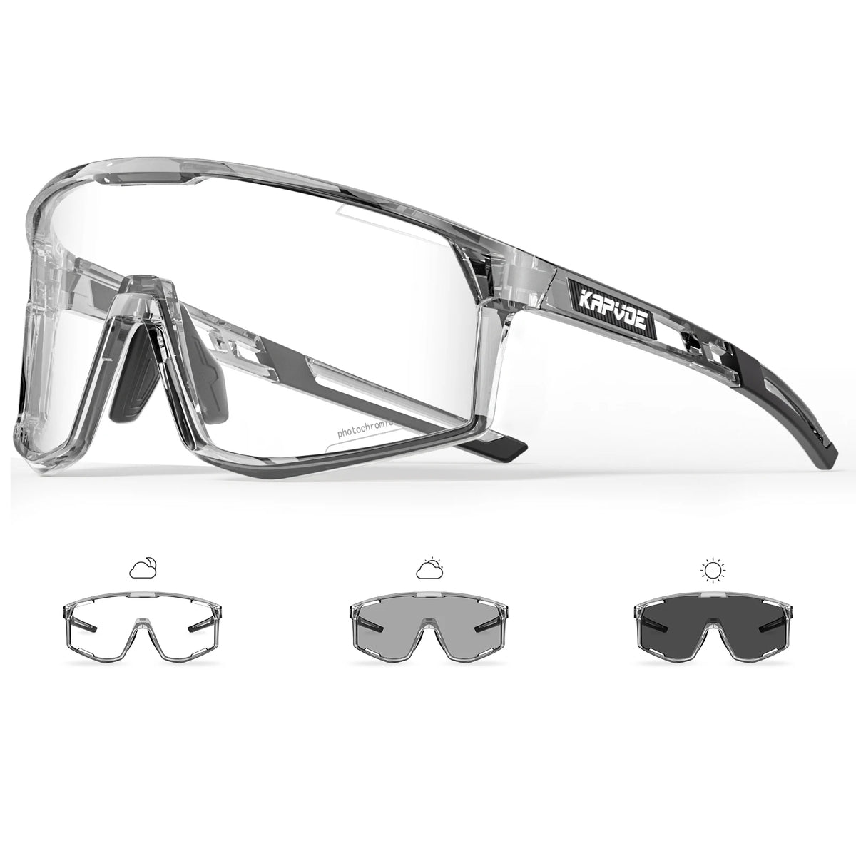 KAPVOE Pánské a dámské brýle na silniční kolo UV400, brýle pro horské sporty, outdoorové fotochromatické cyklistické sluneční brýle, brýle na kolo