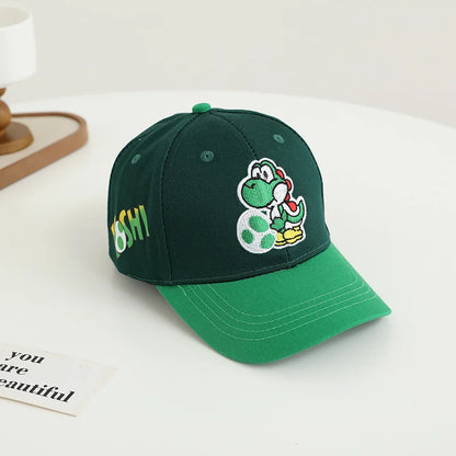 Yoshi Bowser Luigi Super Mushroomi Duckbill Cap Baseball Cap Cartoon Patterned Mesh Cap Summer-appropriate hats for kids Trendy