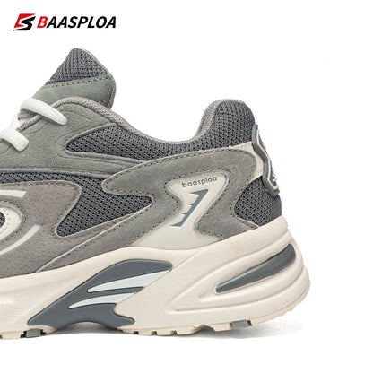 Baasploa Nieuwe hardloopschoenen voor heren, outdoor, modieus, lichtgewicht sportschoenen van mesh, casual herenschoenen, ademend, antislip wandelschoenen