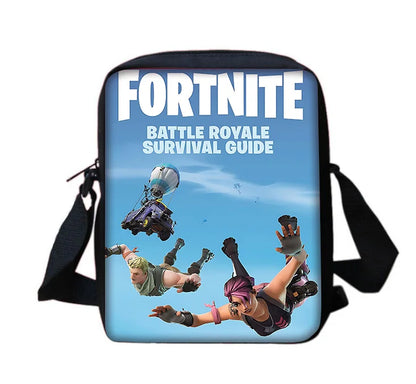 Mochila Escolar Infantil com Mala de Ombro e Estojos para Lápis, Malas Escolares com Design Hot Game-F-FortniteS para Rapazes e Raparigas, Melhor Presente