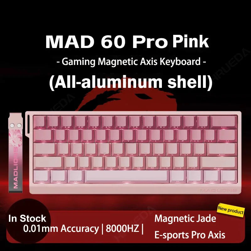 MADLIONS Mad 60he Mad60HE Mad 68HE mechanische Tastatur mit Magnetschaltern, kabelgebunden, Hot-Swap, 8K-Polling-Rate, personalisierte Gaming-Tastatur