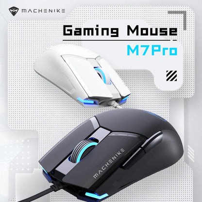 Machenike M7Pro Wired Gaming Mouse USB Instant A825 12800DPI 1000Hz 7 Button 65g RGB For Laptop PC Gamer