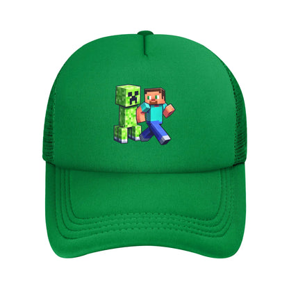 krępy poszukiwacz przygód odkrywa potwora Creepersa za sobą Czapka z daszkiem Czapki przeciwsłoneczne Czapki z regulowanym zapięciem typu snapback Czapka baseballowa z siateczką