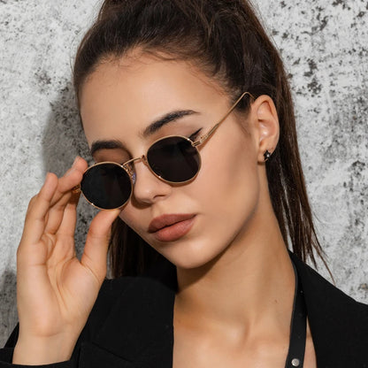 Módní kulaté vintage sluneční brýle pro ženy a muže, sluneční brýle s přechodem barev pro ženy, retro brýle ze slitiny, Gafas De Sol, sluneční brýle