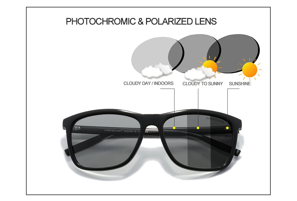 KINGSEVEN Sluneční brýle s hliníkovým rámem Pánské polarizované fotochromatické sluneční brýle Dámské brýle Doplňky Sluneční brýle na řízení