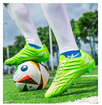 Chaussures de football Double Star Adult Youth AG : crampons antidérapants et résistants pour gazon artificiel et naturel, pour l'entraînement et les matchs, hommes et femmes