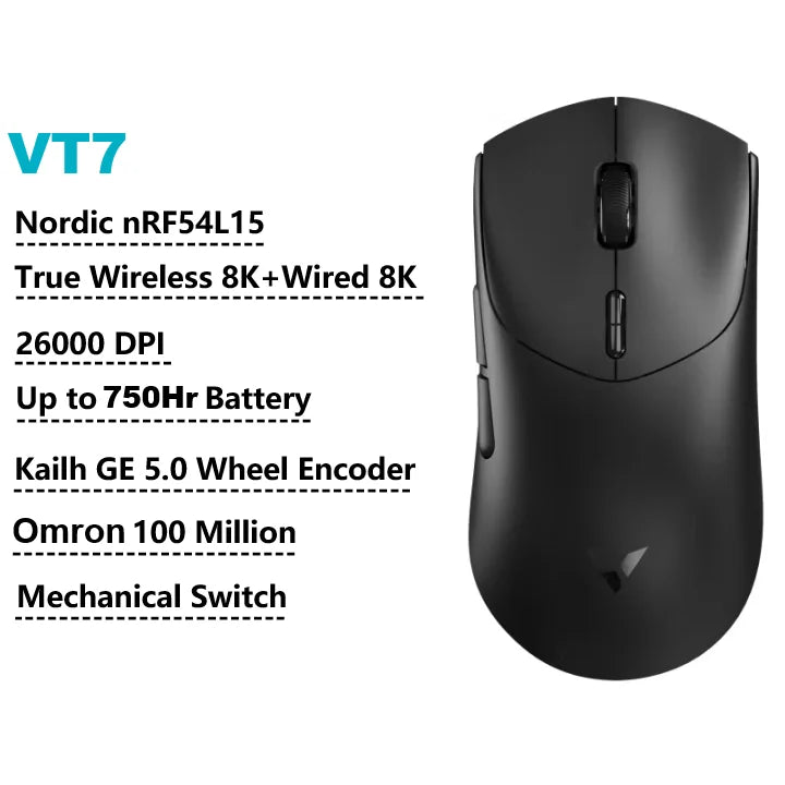 Rapoo GEN-2 VT7 Wireless Gaming Mouse 8K Wireless Polling Rate 53g Lightweight 100-Million Mechanical Switch Macro Enabled
