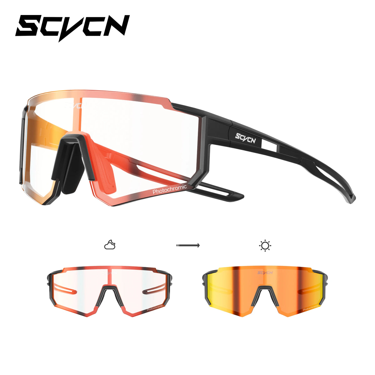 SCVCN Dívčí sportovní sluneční brýle Dětské cyklistické brýle Fotochromatické UV400 Chlapecké baseballové brýle Outdoorové brýle Sluneční brýle na běh a turistiku