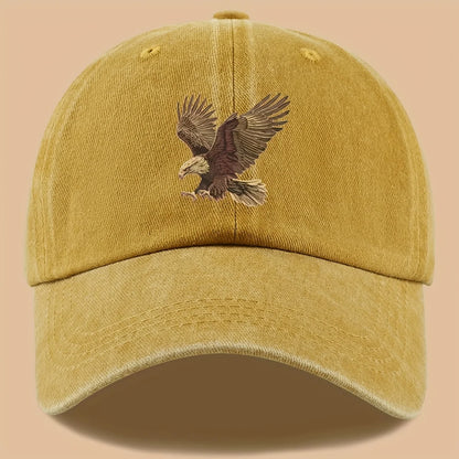 Eagle print baseball cap, adjustable for both men and women, suitable for hiking, fishing, and vacation exploration
