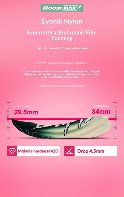Chaussures de course à pied BMAI 42 km Marathon pour homme et femme – Baskets de luxe à semelle en carbone pour femme – Baskets amortissantes – Chaussures de sport respirantes pour homme