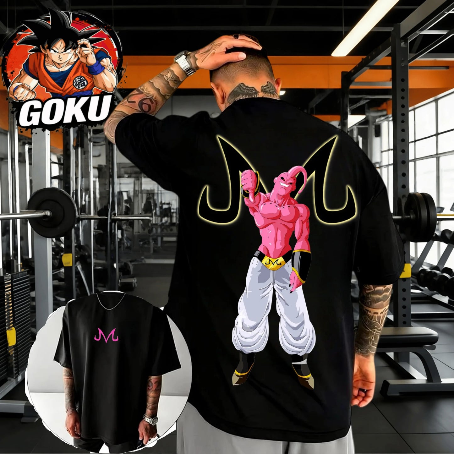 2026 Summer Dragon Ball  Oversized T-shirt High Quality 100_ Cotton Majin Buu & Majin Mark Print Unisex Retro  for Adults Kids
