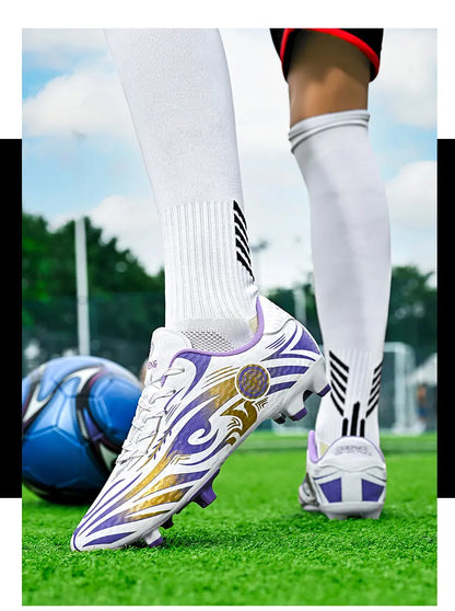 Original Soccer Cleats Man Training Shoes Outdoor Non-slip Children's Football Shoes Long Spikes Men's Futsal Shoes Size 32-45